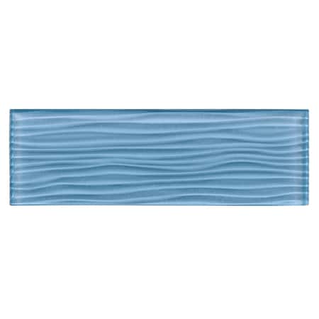 Andova Tiles SAMPLE-Enchant-Parade Spell Blue 4-in. x 12-in. Subway Textured Polished Glass Wall & Floor Tile SAM-ANDENC766